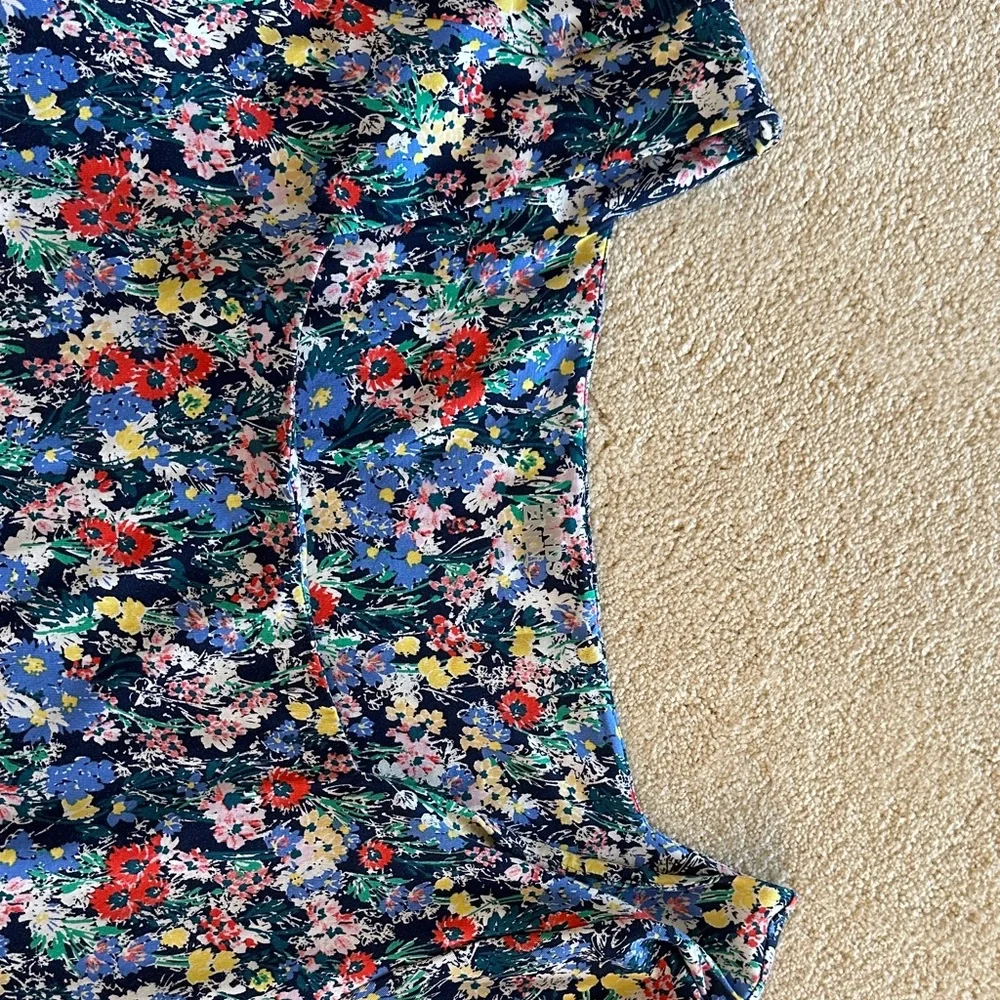 Lands' End Floral Women’s Dress - Blue and Red - Picture 2 of 3